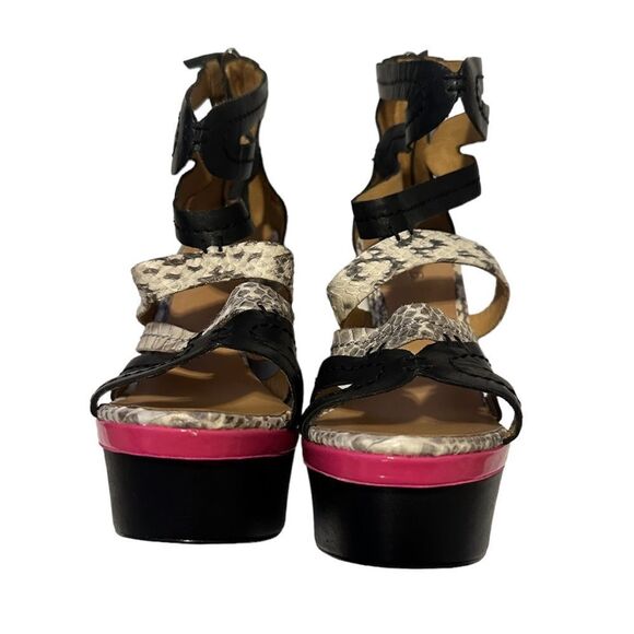 L.A.M.B. Y2K Janelle Strappy Platform Wedge Sandals Size 8.5 NWOB - Picture 7 of 16